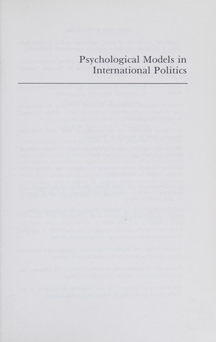 Psychological models in international politics