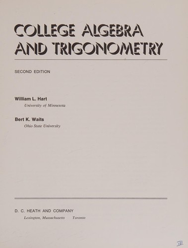 College algebra and trigonometry