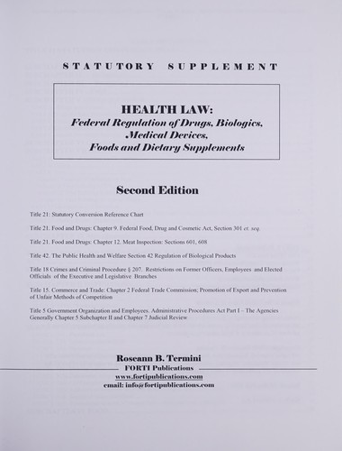 Health Law Statutory Supplement