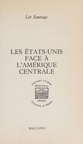 Les Etats-Unis face à l'Amérique centrale