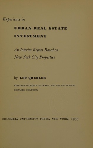 Experience in urban real estate investment