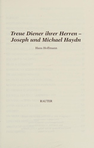 Treue Diener ihrer Herren - Joseph und Michael Haydn