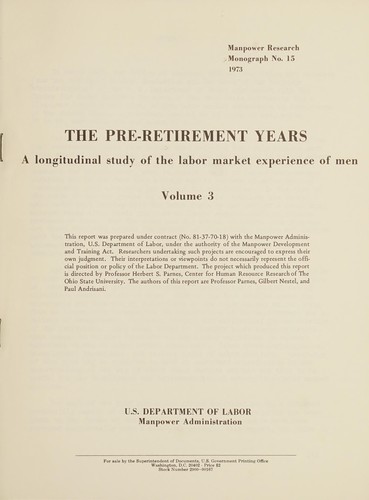 The pre-retirement years