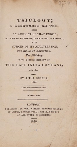 Tsiology; a discourse on tea ...