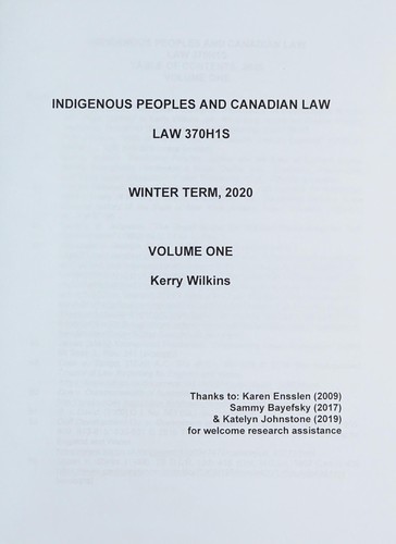 Indigenous peoples and Canadian law