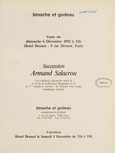Succession Armand Salacrou