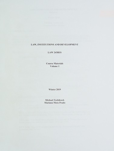Law, institutions and development