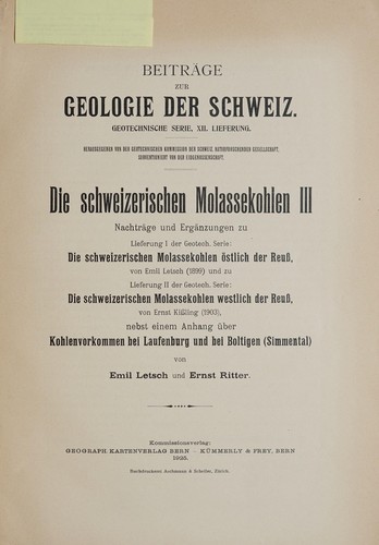 Die schweizerischen Molassekohlen III
