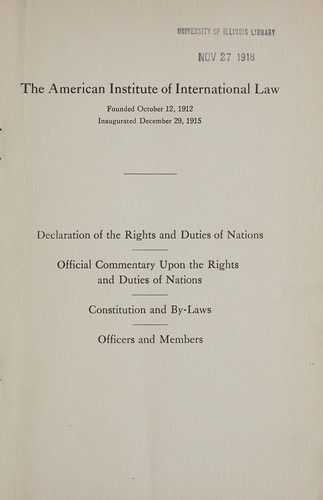 Declaration of the rights and duties of nations