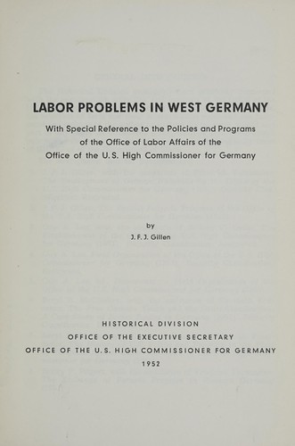 Labor problems in West Germany