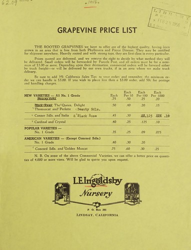 Grapevine price list