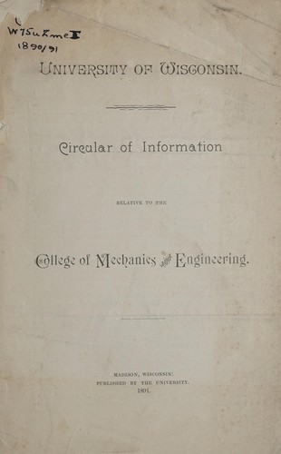 Circular of information relative to the College of Mechanics and Engineering