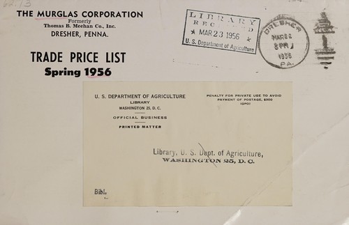 Trade price list, spring 1956