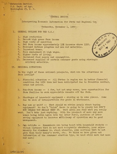 Interpreting economic information for state and regional use, Central Region, Wednesday, November 1, 1950
