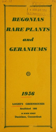 Begonias, rare plants, and geraniums, 1956