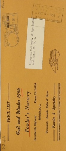 Price list, fall and winter 1956