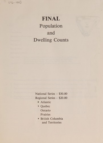 Final population and dwelling counts