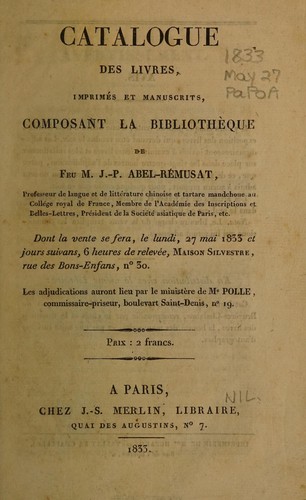 Livres, imprimés et manuscrits, composant la bibliothèque