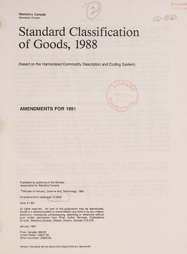 Standard Classification of Goods, 1988