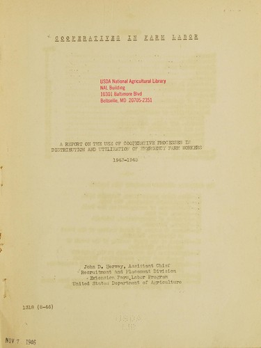 Cooperatives in farm labor