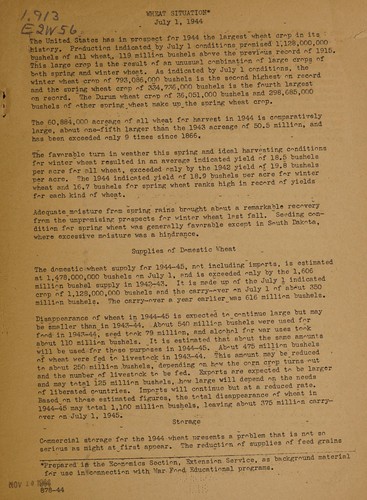 Wheat situation, July 1, 1944