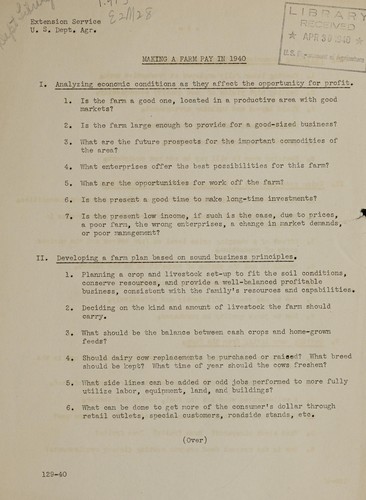 Making a farm pay in 1940