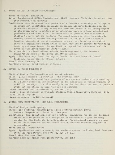 AWARDS FOR GRADUATE STUDY AND RESEARCH