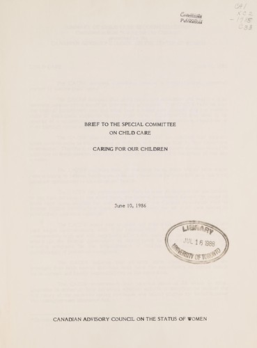 Brief to the Special Committee on Child Care