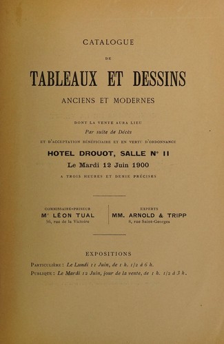Tableaux et dessins anciens et modernes