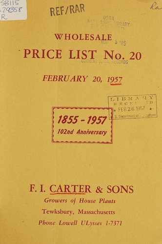 Wholesale price list no. 20