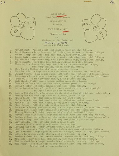 Fall list - 1957