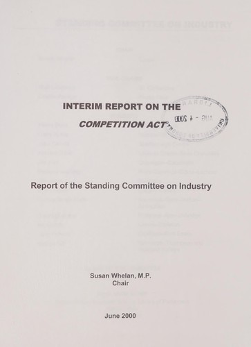 Interim report on the Competition Act