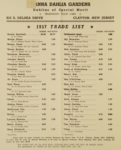1957 trade list