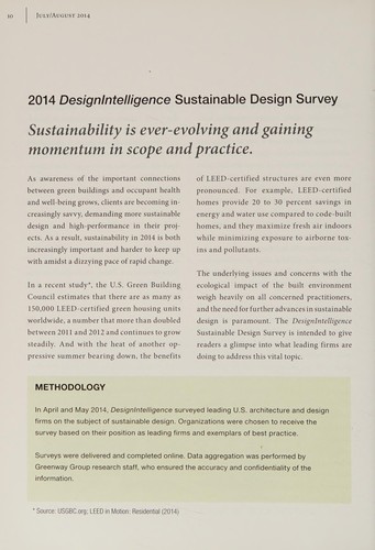 2014 Sustainable Design and Leadership Surveys