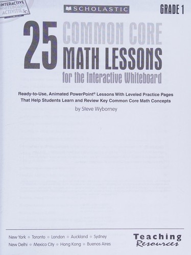 25 Common Core Math Lessons for the Interactive Whiteboard : Grade 1