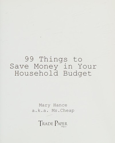 99 things to save money in your household budget