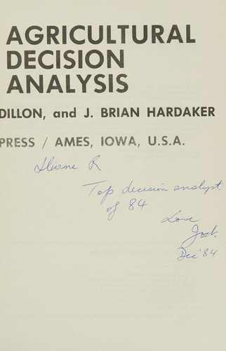 Agricultural decision analysis
