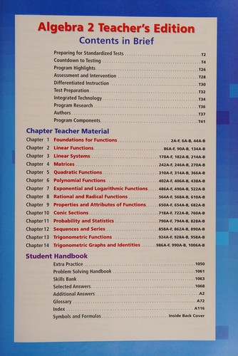 Algebra 2 Teacher's Edition [Hardcover]