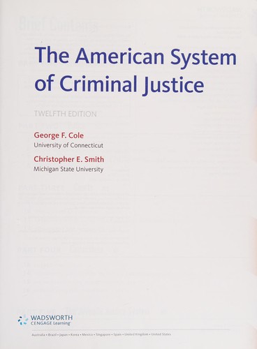 The American System of Criminal Justice