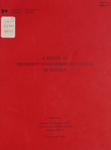 A review of university management education in Canada