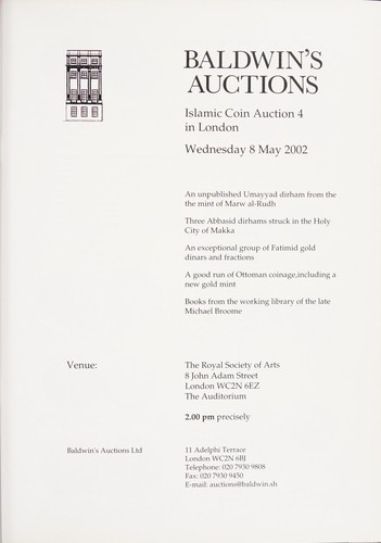 Islamic coin auction in London, no. 4.
