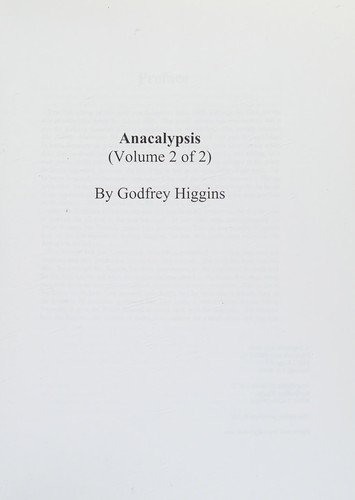 Anacalypsis (Volume 2 Of 2)