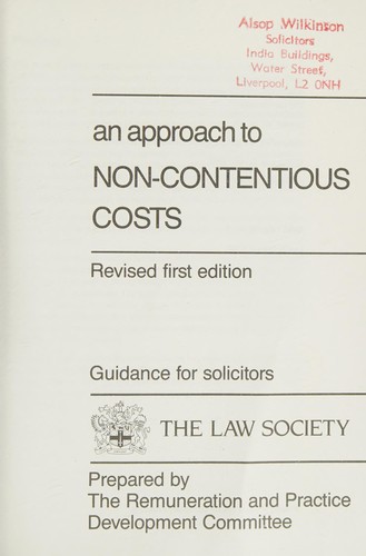 An approach to non-contentious costs