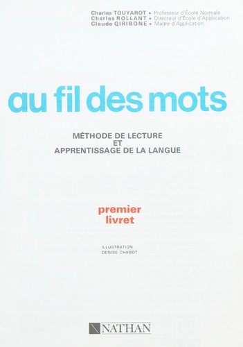 Au fil des mots CP, 1er livret (ancienne collection)