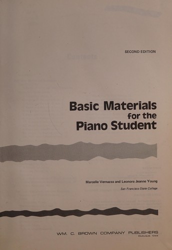 Basic materials for the piano student