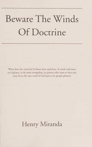 Beware the winds of doctrine