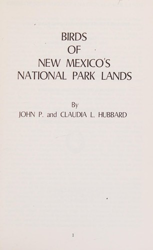 Birds of New Mexico's national park land