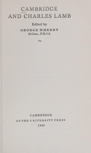 Cambridge and Charles Lamb