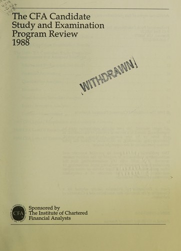 The CFA candidate study and examination program review