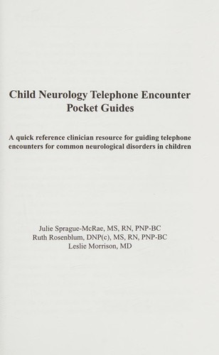 Child Neurology Telephone Encounter Pocket Guides